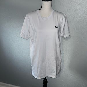Hollister White Summer Graphic Cotton T-shirt Size Large